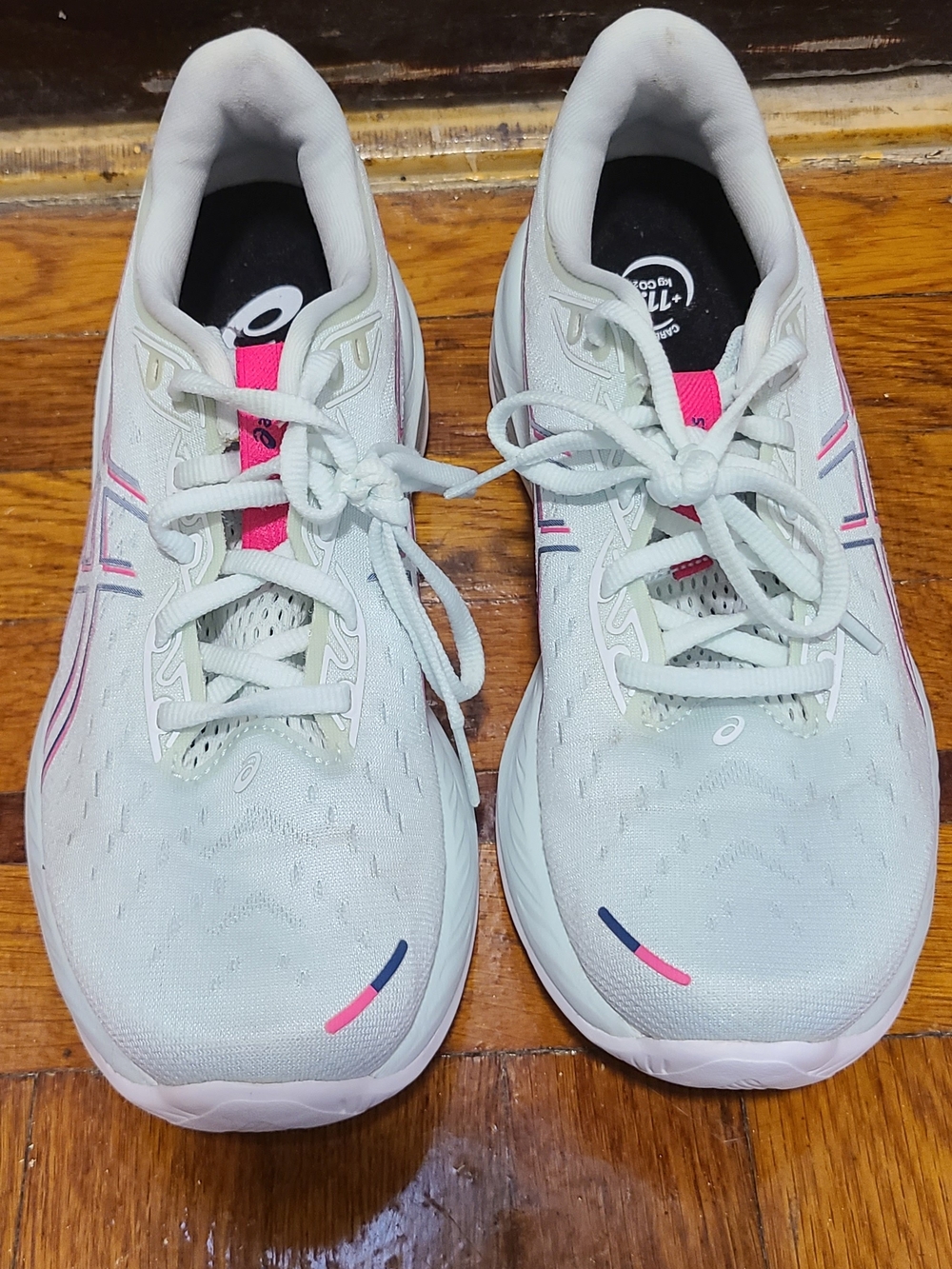 ASICS Women's Mint Green and Pink Athletic Running Shoes
